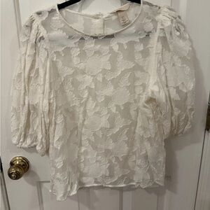 NWOT H&M Elegant White Lace Women's Top Sz 6